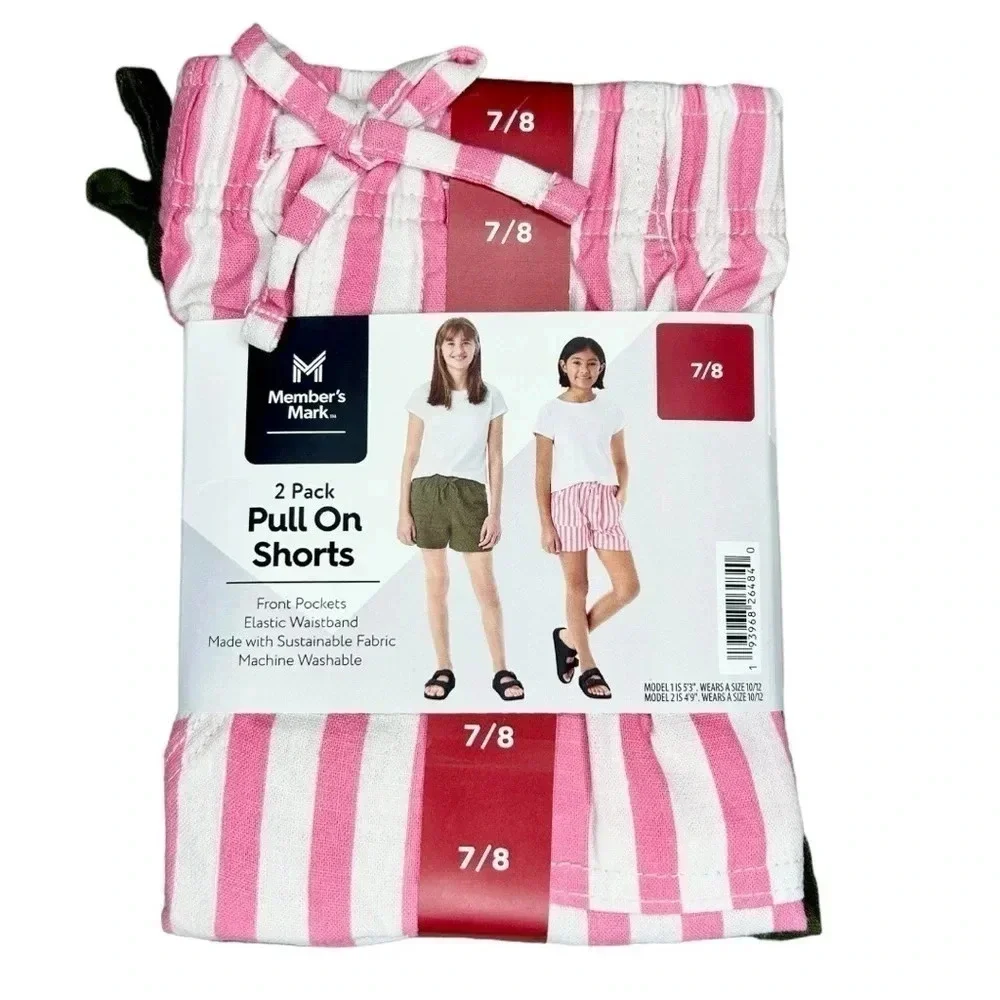 Members Mark Girls 2 Pack Pull On Shorts NWT - Picture 5 of 6